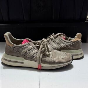 Adidas Beige and Red Sneakers